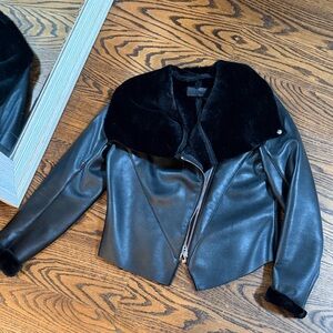 BLANKNYC Luxurious Black Faux Fur Coat sz S warm & chic